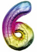 Picture of FOIL BALLOON NUMBER 6 MULTI COLOUR 25 INCH